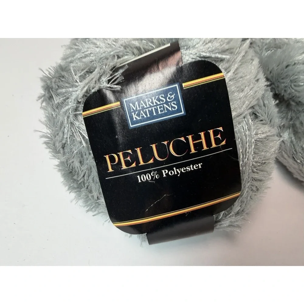 Peluche Marks & Kattens Eyelash Fur Yarn 100% Polyester Gray Lot Of 8